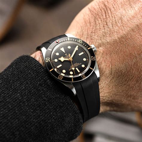 tudor black rubber strap.